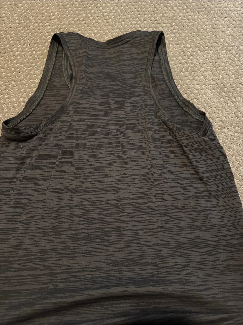 Nike Dri fit Women's Black/Plum Heathered Racerback Tank with White Swoosh